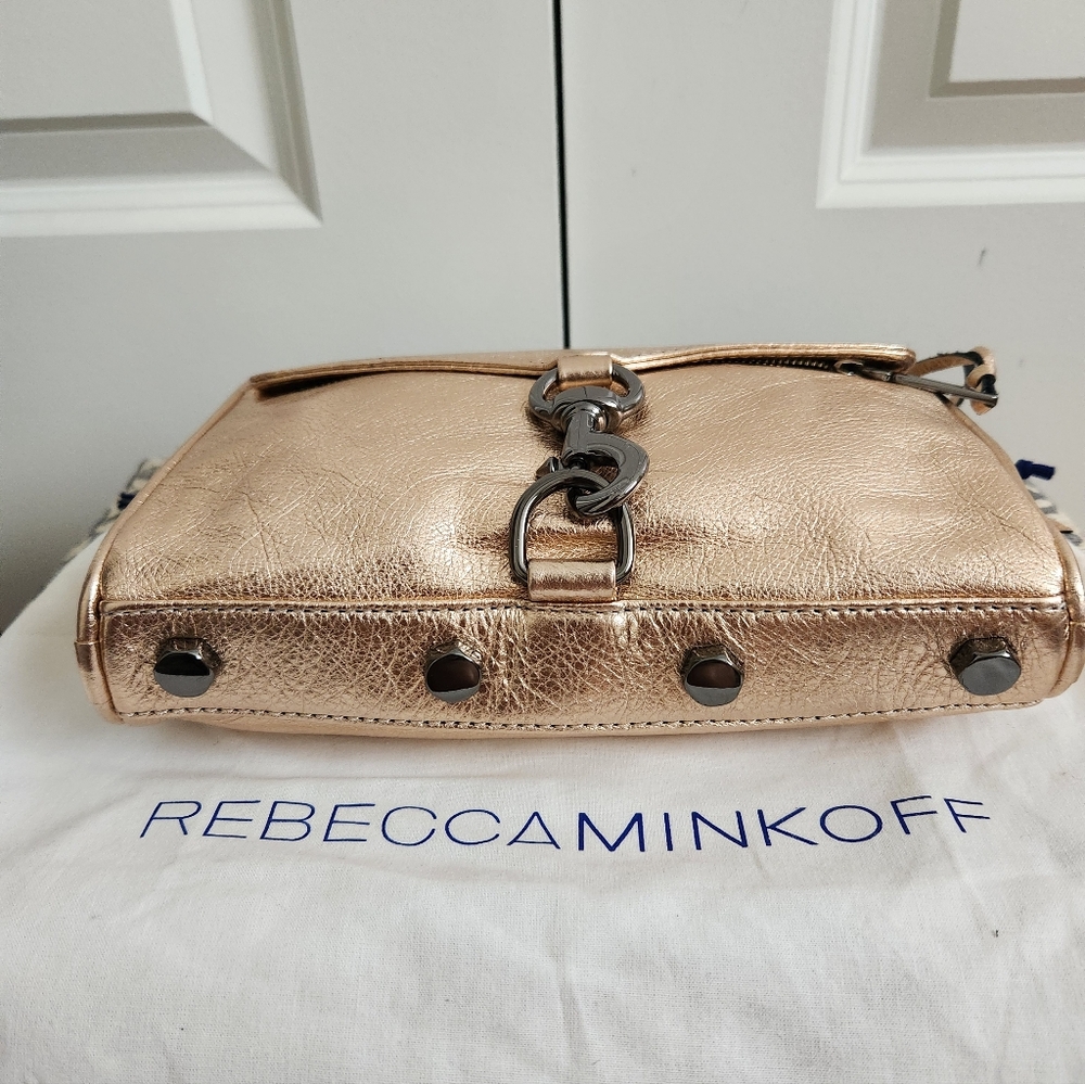 Rebecca Minkoff Rose Gold Mini MAC Handbag/ Crossbody Purse - Picture 5 of 6